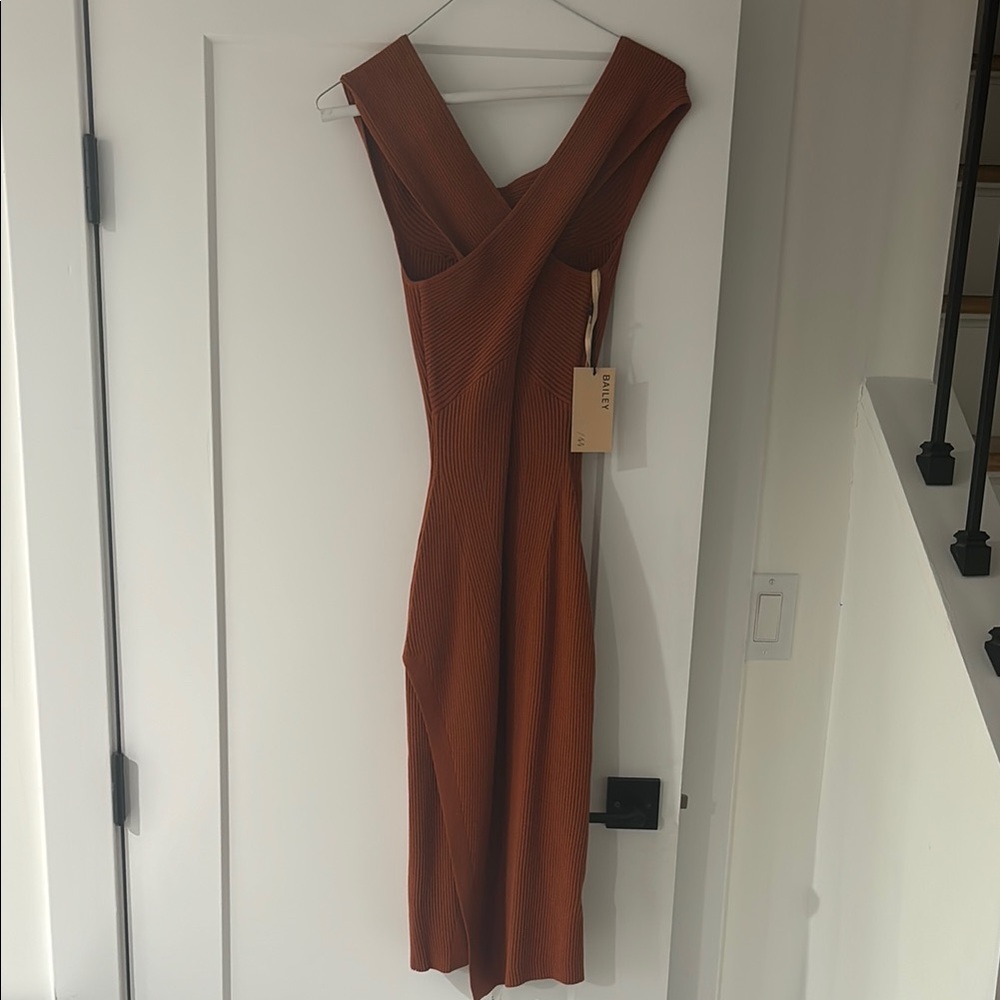 Bailey 44 Brown Ruched One Shoulder Cocktail Dress